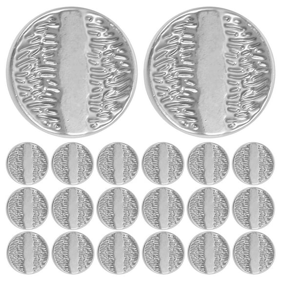 GOOHOCHY Shank Buttons for Crafts Silver Zinc Alloy Sewing Clothing Buttons Versatile and Durable 20 Pieces