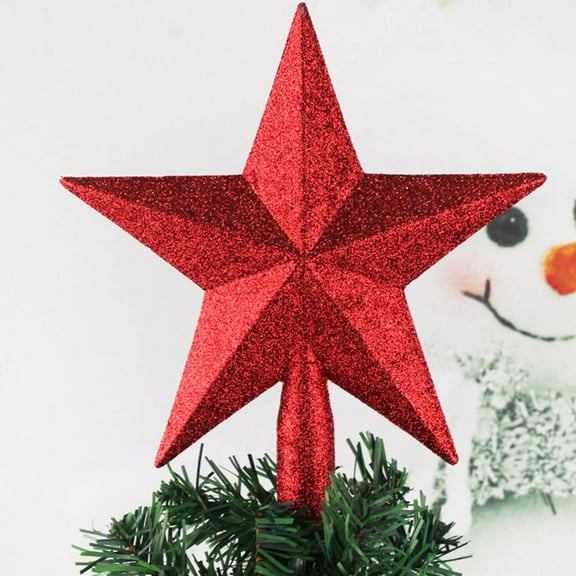 GOOHOCHY  Shape Red Tree Top Star Decoration Creative Ornament