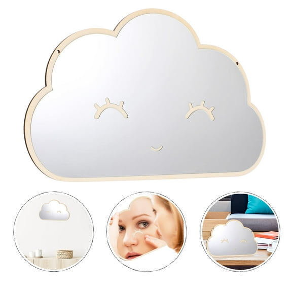 GOOHOCHY Shape Smiling Cloud Mirror Ornament Kids Room Decor Toddler 34.5x21.8cm