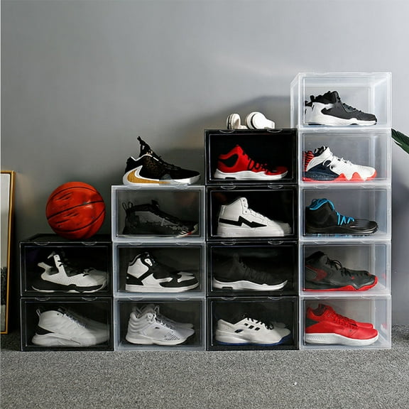 GETAJGHSD Stackable Shoe Rack Space Saving Holder Transparent Viewing 1Set
