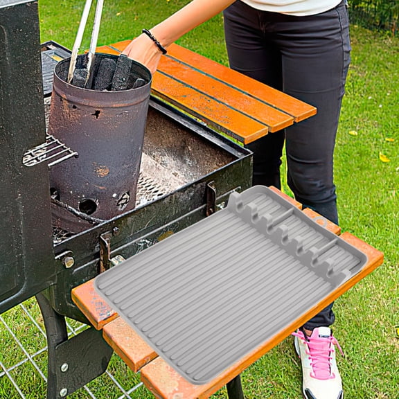 GOOHOCHY  Silicone Pad Barbecue Accessories Grill Tool Tools Rest Man Grey
