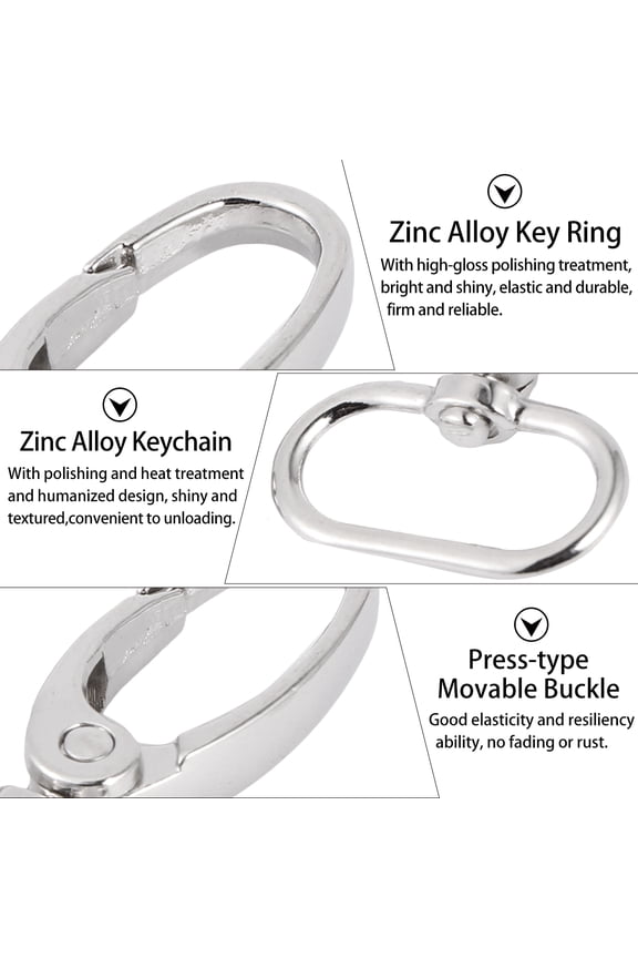 1Set Plated Silver Buckle Set for Handbag Durable Metal Key Chain and Purse Fastener with Multiple Shapes