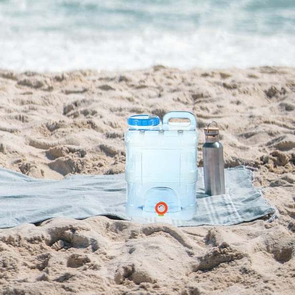 GOOHOCHY Skyblue PC Material Water Container with Tap for Storage Portable Outdoor Camping Water Jug 7.9 Gallons