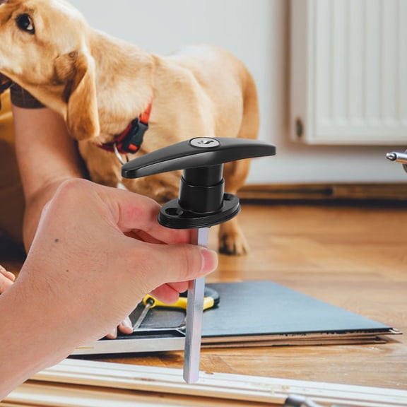 GOOHOCHY Sliding Door Handle with Lock T Shaped Handle Lock Set for Gates Garage Door Handle with Lock and Keys Barn Gate Lock Set Locking Door Handle for Sheds