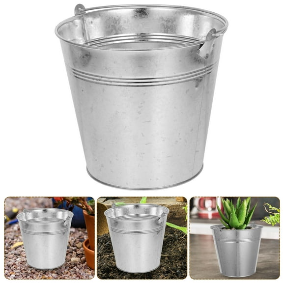 GOOHOCHY small tin bucket Vase Iron Storage Household Users Garden Use 1Pack