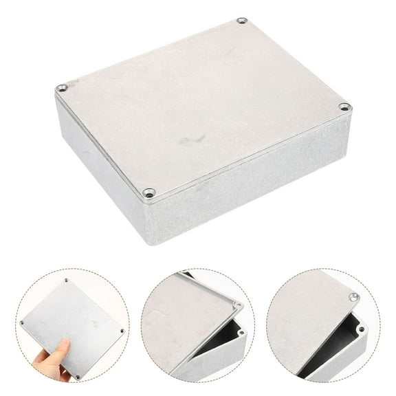 GOOHOCHY Small Large Effect Aluminum Box Guitar Pedal Box Kit Child 14.5x12.1cm Silver
