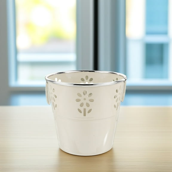 GOOHOCHY Small Metal Pail Rustic Bucket Flower Pots for Homeowners Gardeners 1Pcs 11.8X5.8X4.5in