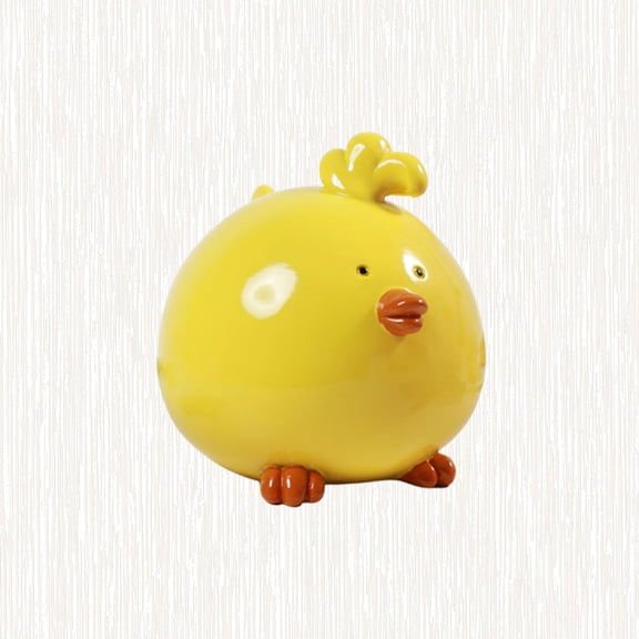 GOOHOCHY Cute Small Animal Bank, Yellow , Child and Office Savings Pot, 12x14cm