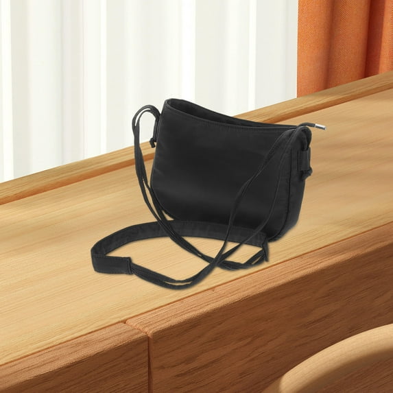 GOOHOCHY Small Shoulder Bag With Adjustable Strap Bow Handbag Crescent Bag Coquette Purse For Casual Crossbody Coquette Accessories