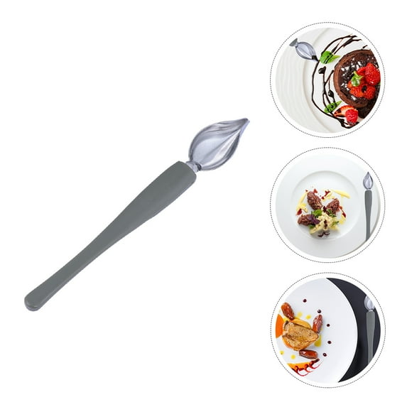 GOOHOCHY Stainless Steel Painting Spoon Sauce Spoon Silver Cream and Sauce Decoration Chefs 1Pcs