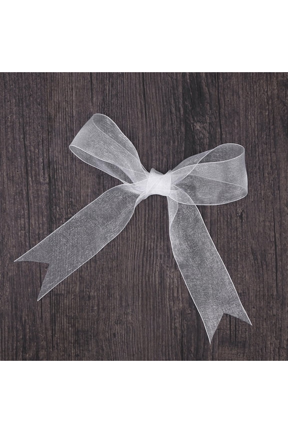 White Organza Ribbon for Wrapping, Sewing, Snow Yarn Belt, Crafting and Packaging Material