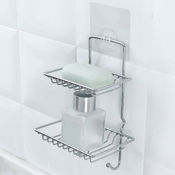 GOOHOCHY Soap Double Stainless Steel Holder Double-deck Dish