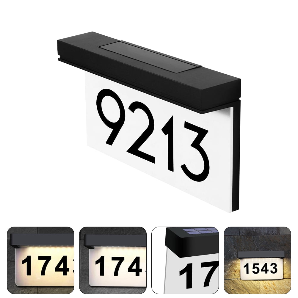 GOOHOCHY Solar House Number Lamp Numbers Street Garden Illuminated ...