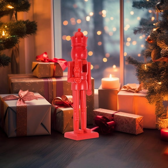 GOOHOCHY Soldier Nutcracker Figurine Craft Unfinished Christmas Nutcrackers Decoration Man Red