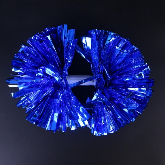 GOOHOCHY Sport Pompoms 1Pack Blue Round Shiny 30x14in Cheerleader Pompoms