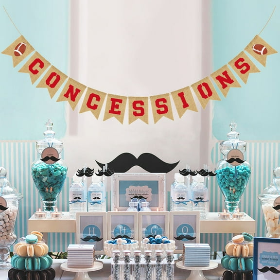 GOOHOCHY Sports Theme Garland Rugby Football Party Bunting Banner Linen Dovetail Shape Party Supplies Decoration