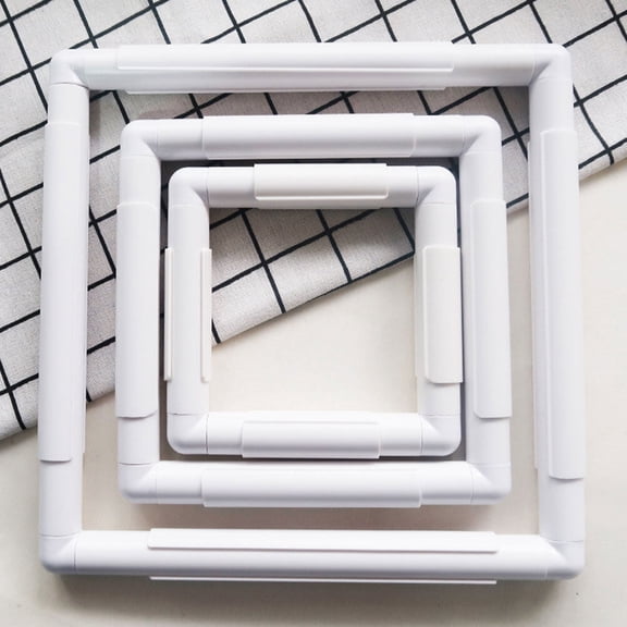 GOOHOCHY Cross Stitch Embroidery Hoop White 1Pcs 11x11x0.4in