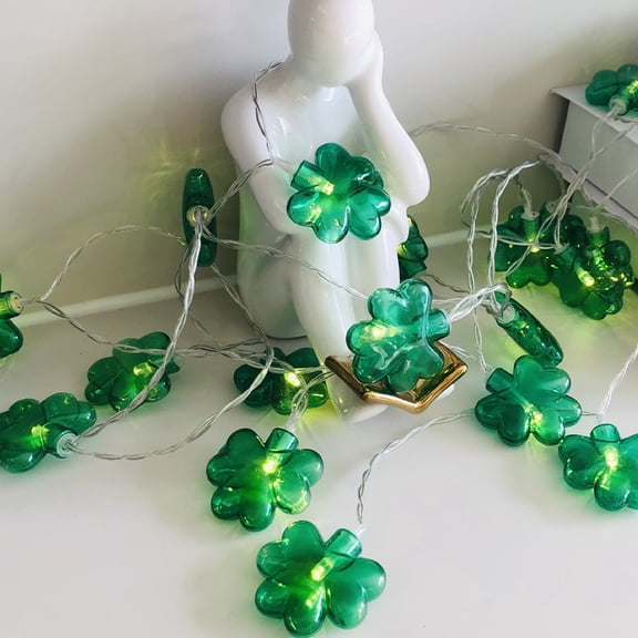 TABLZONE St Patrick's Day Clover ng Light Battery Operated Green Plastic Decor