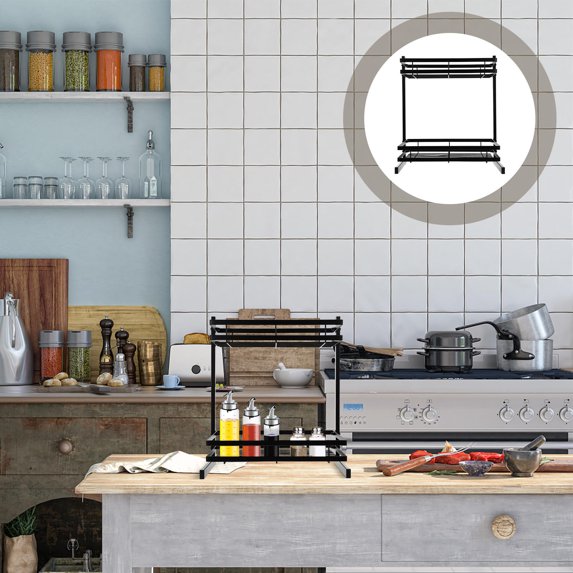FUTUREORYY 1Pack Kitchen Shelf Rack Iron Tidy Organization For Cooking Enthusiasts In Kitchen