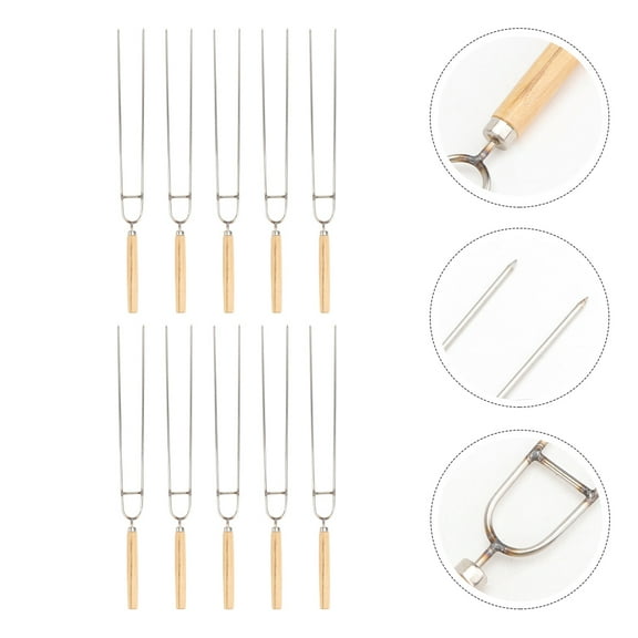 FUTUREORYY Tableware U-Shaped Stainless Steel Forks 10Pcs