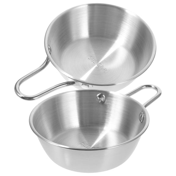 GOOHOCHY Stainless Steel Camping Bowl Set for Outdoor Storage Lightweight Ideal for Family and Parties 2Pcs