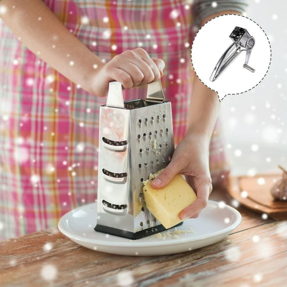 GOOHOCHY Stainless Steel Cheese Grater Hand Held Rotary Shredder for Kitchen Use Silver 1 Set