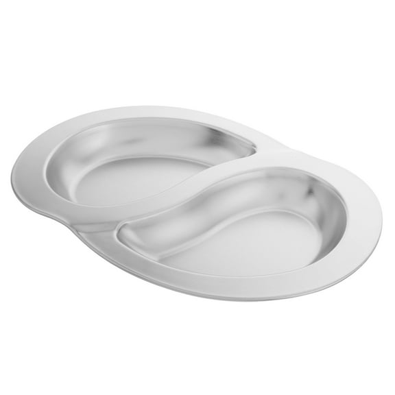 GOOHOCHY Stainless Steel Divided Dinner Tray Compartment Plate for BBQ Camping and Picnics for Serving Snacks Meat and Fried Foods