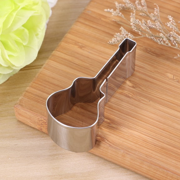 GOOHOCHY Stainless Steel Guitar Shaped Cookie Cutters for Baking Use Silver Eco Friendly 3 Inch
