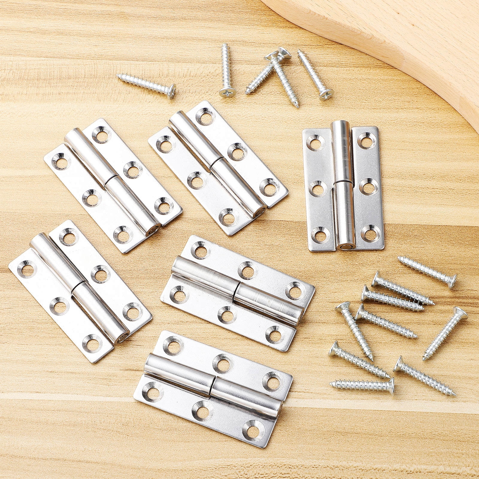 Zonon 6-Pack Self-Closing Screen Door Hinges - Heavy Duty Steel, Adjustable Spring, 2.75 Inch