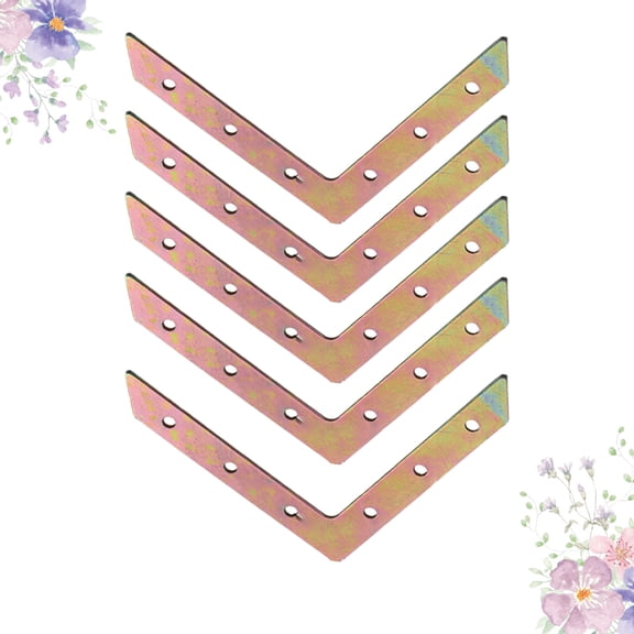 GOOHOCHY Stainless Steel L Type Corner Brackets for Home Use Furniture Accessories with Screw Holes 5 Pieces