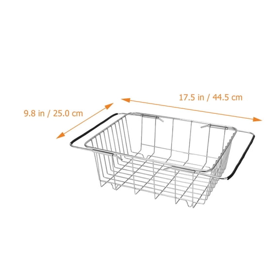 GOOHOCHY Kitchen Stainless Steel Drying Rack for Sink Storage, Silver, Ideal for Dishes and Fruits, 13.8 x 7.9 Inches