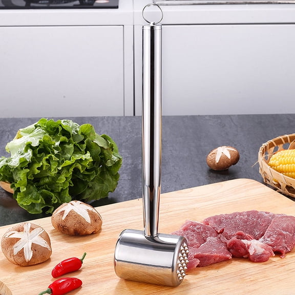 GOOHOCHY Stainless Steel Steak Hammer for Kitchen Use Meat Tenderizer Tool with Hanging Hole 1PC