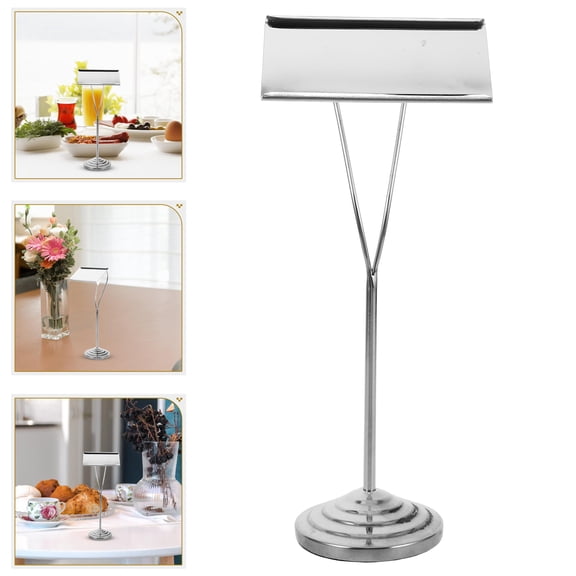 GOOHOCHY  Stainless Steel Table Tent Sign Metal Reserved Signs Silver