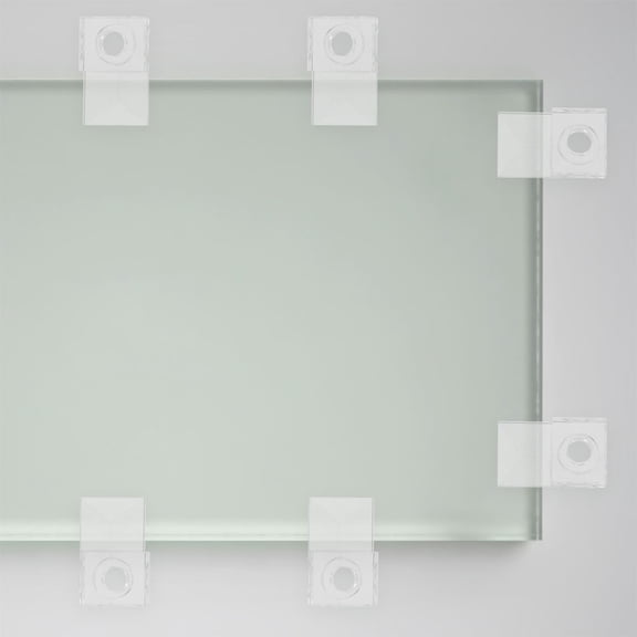 GOOHOCHY Stainless Steel and ABS Mirror Clips for Wardrobe Glass No Drilling Required Clear Color 25 Sets