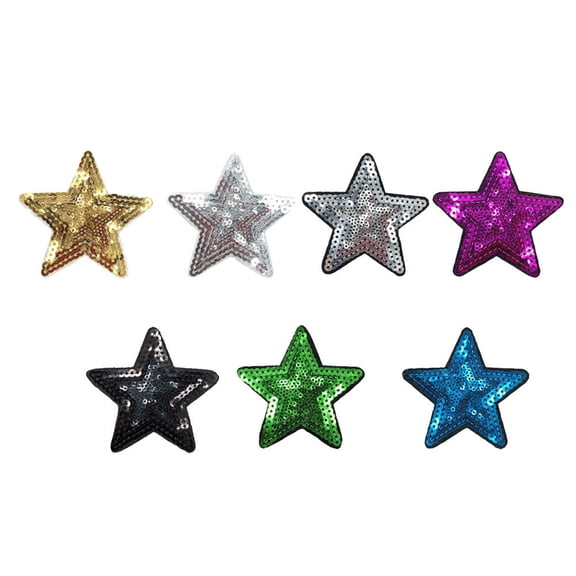 GOOHOCHY Star Sew on Patches Sequin for Clothing Decoration and Arts Crafts Projects