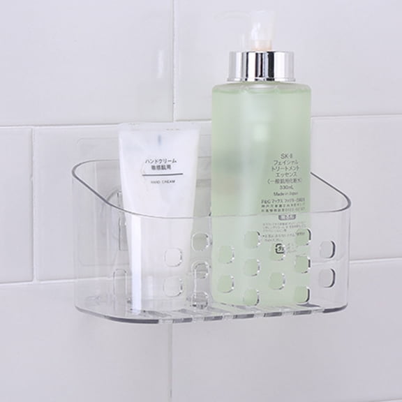 GOOHOCHY Sticky No Drill Shower Basket Soap Holder Wall-mounted Storage Basket Bathroom Free Punching Storage Rack for Bathroom Kitchen