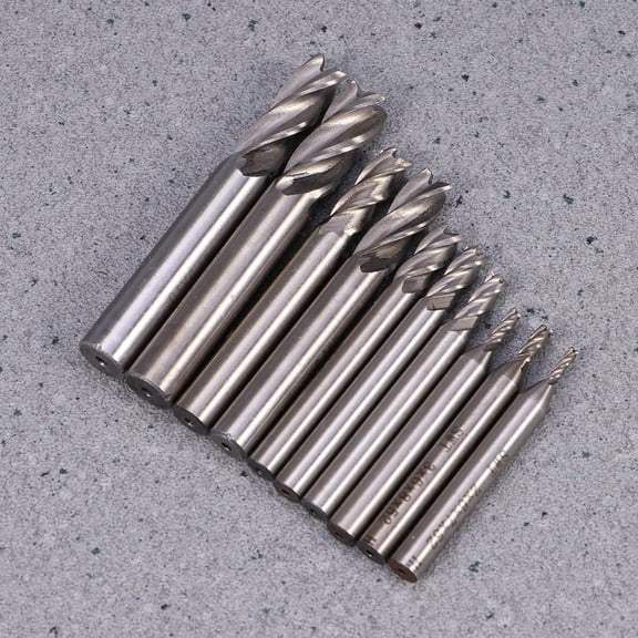GOOHOCHY Straight Handle Milling Cutter Set High Speed Steel 10PCS for Milling Process Cutting Diameter 210mm Silver