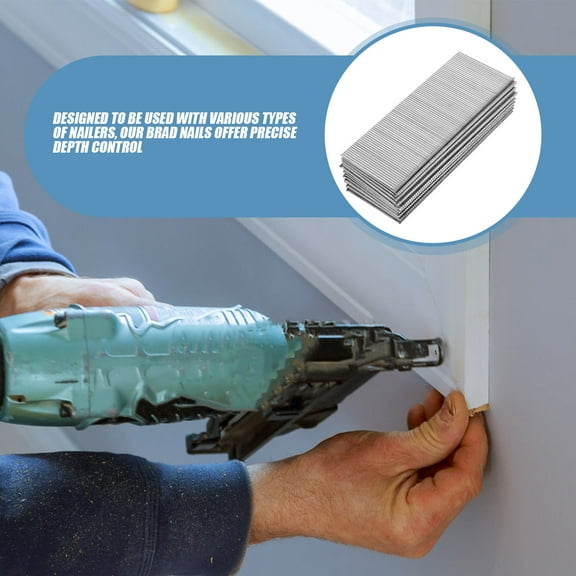 GOOHOCHY Straight Nail Pins 1600pcs Finish Straight Nails Fasteners For Woodworking And Trim Projects For Cabinets And Furniture Silver