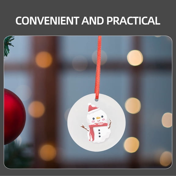 GOOHOCHY Sublimation Ceramic Ornament Pendant Christmas Decoration for Friends, 1 Piece