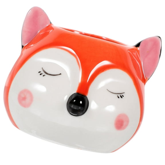 GOOHOCHY Succulent Cute Fox Ceramic Planter Orange Flower Pot Practical