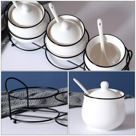 GOOHOCHY Small Kitchen Storage Jars with Lids - Sugar, Spice, Salt Canisters for Pantry, Countertop, and Cabinet Organization
