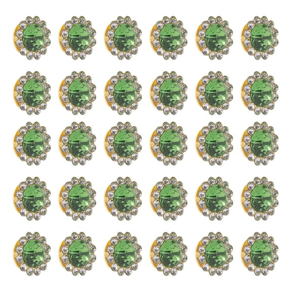 FUEENIRVA Green Crystal Sunflower Sewing Buttons Decorative Fasteners for Crafts and Garment Sewing