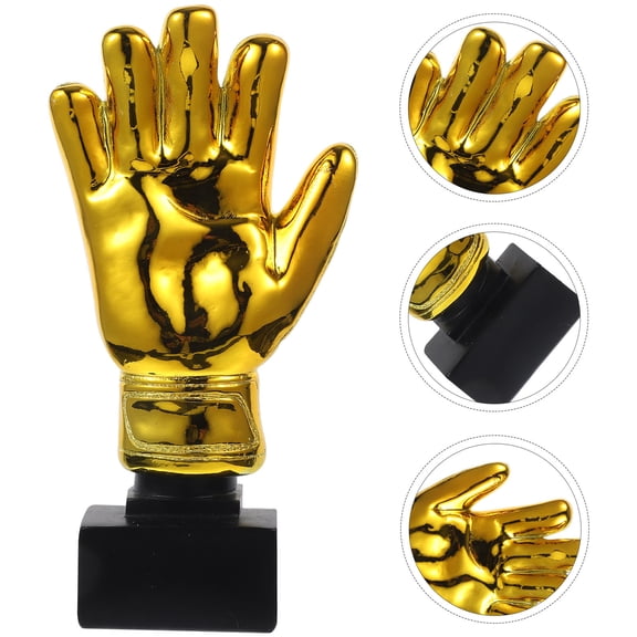Mobutofu Golden Goalkeeper Award Trophy Resin Gloves Shape Suitable for Soccer Matches and School Use