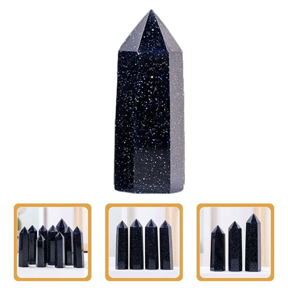 GOOHOCHY Table Crystal Column Ornament Hexagonal Crystal Pillar Decoration Natural Crystal Stone Wand (5-6cm)