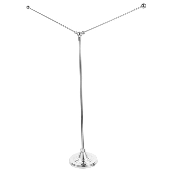 GOOHOCHY Table Flag Pole Holder Desktop Stand Flagpole Work Office Silver