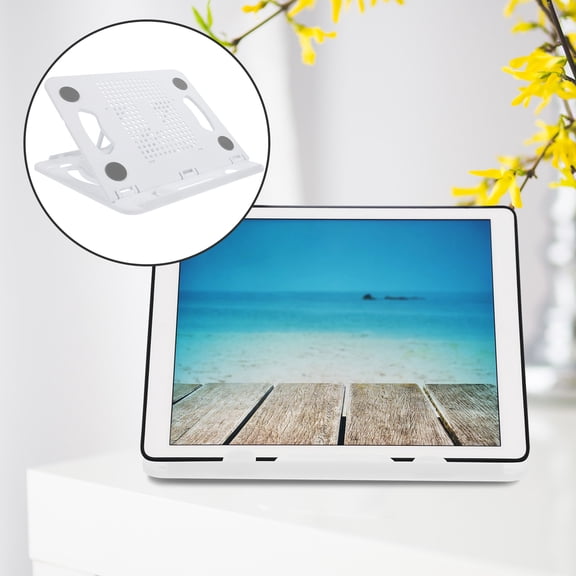 GOOHOCHY Tablet Stand Foldable Desk Mount Bracket Riser Portable White