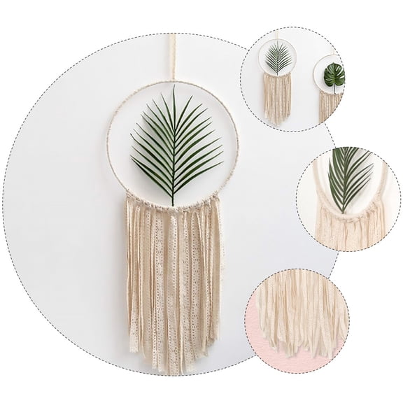 ADDHAT Dream Catcher White Cotton Rope 1Pc 27.6x11.8x0.8in