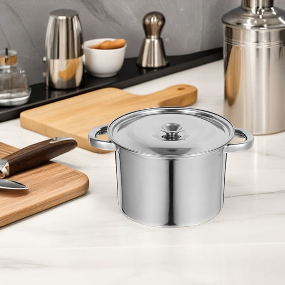 GOOHOCHY Large Stainless Steel Stockpot with Lid, Thick Multi-Purpose Cooking Pot for Soup, Stew, Boiling, Kitchen Use