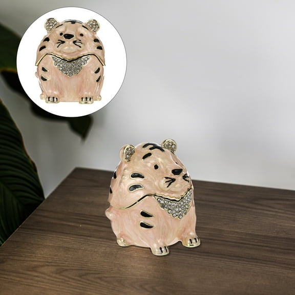 GOOHOCHY Tiger Shaped Jewelry Trinket Box Decorative Collection Box Animals Shape Gift