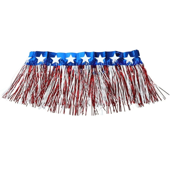 GOOHOCHY Tinsel Streamers Metallic Tinsel Fringe Banner For Independence Day Patriotic Flag Decoration For 4th Of July Memorial Day